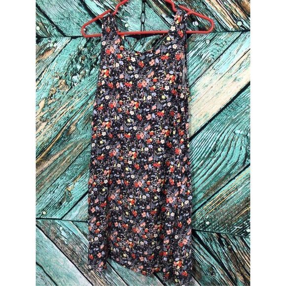 Gap XS Floral Dress Sundress Black Multi Color - Picture 1 of 15